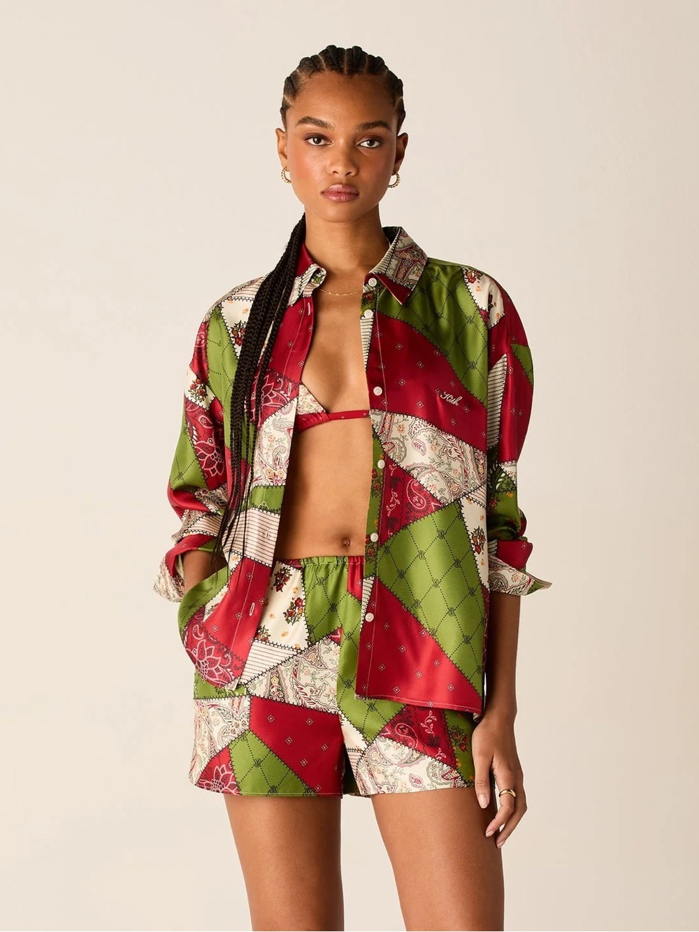 Kith Patchwork Silk Shorts - Picture 2 of 6
